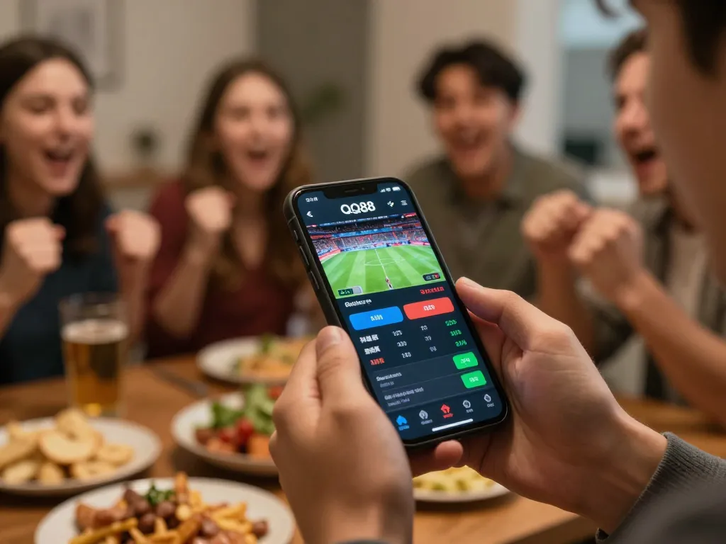 Engaging with the qq88 app for live sports betting during a thrilling game