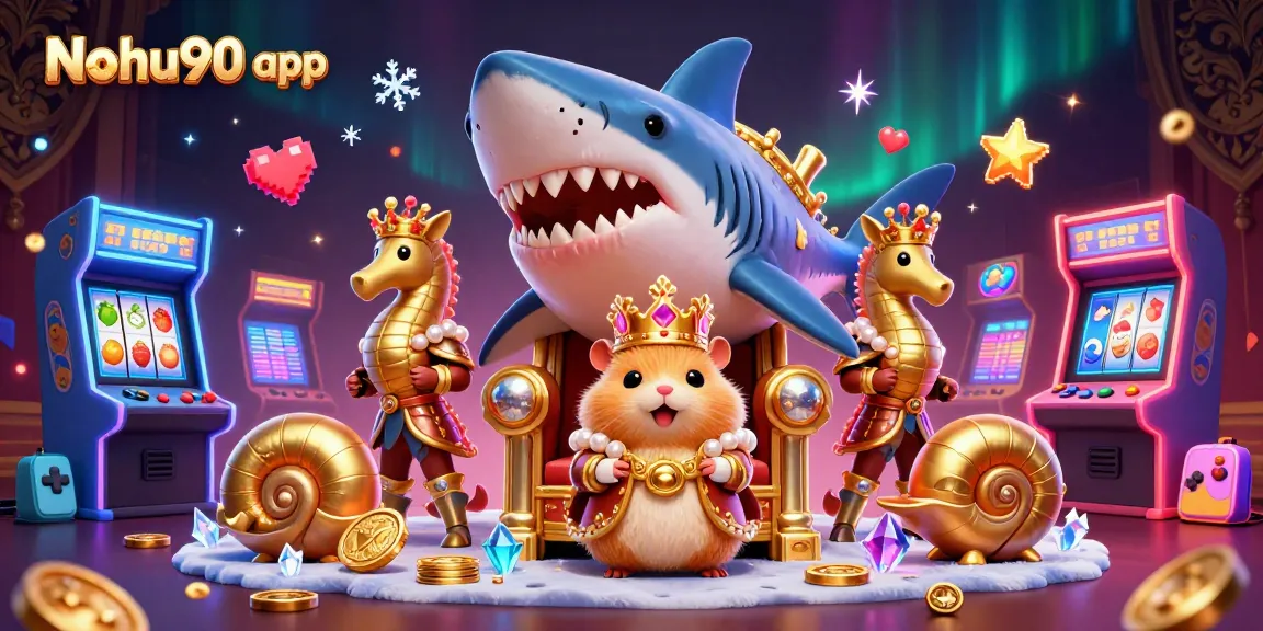 Spin jackpots and enjoy vibrant gameplay with the Nohu90 app in this dynamic illustration.