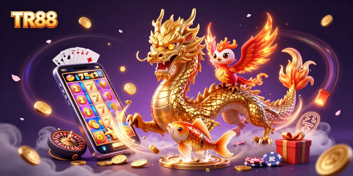 Experience excitement with TR88's vibrant casino scene showcasing thrilling games and dynamic characters.