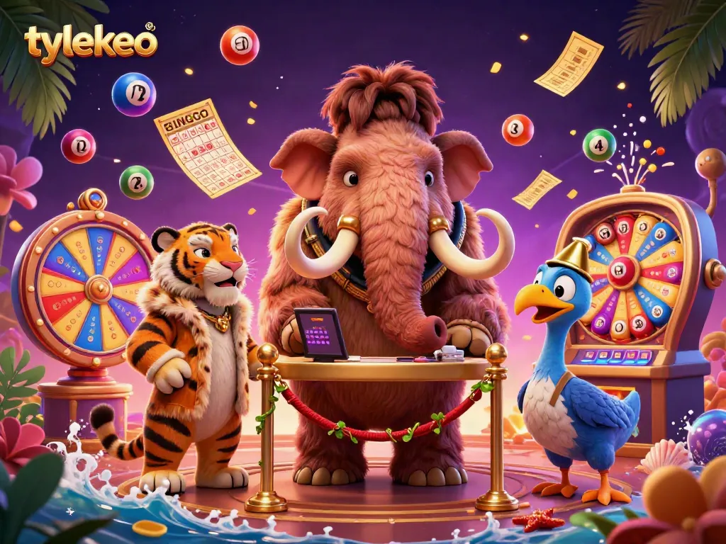 Engage with tylekeo's vibrant 3D casino scene featuring unique characters and thrilling elements.