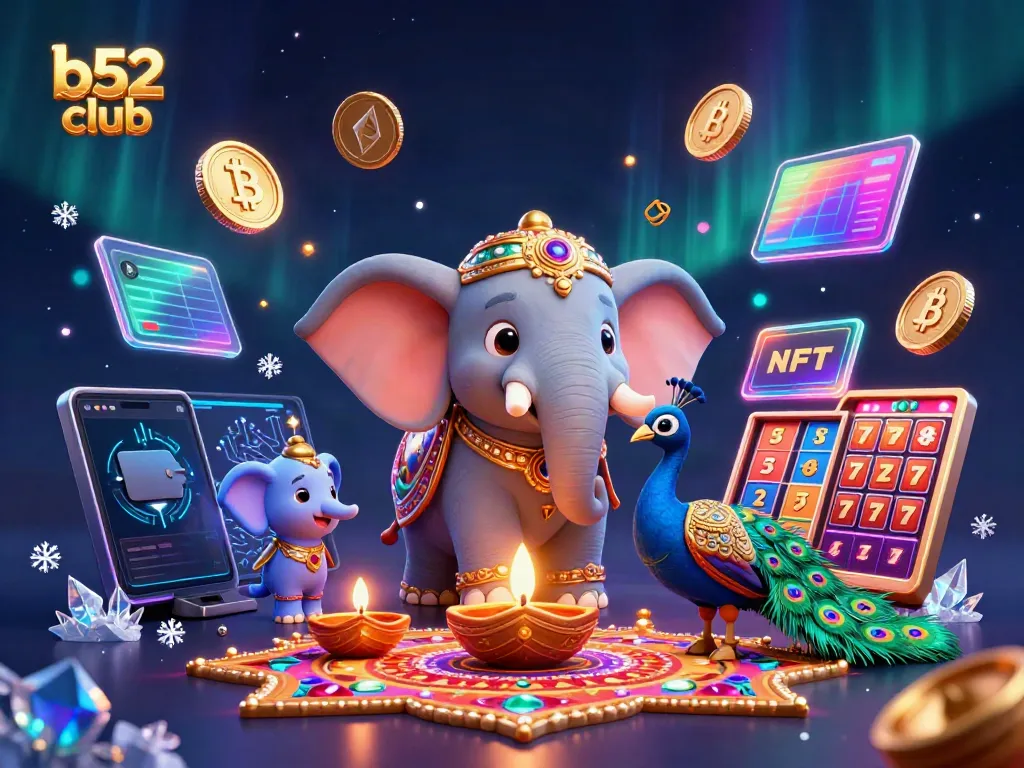 Spin the reels with b52 club's colorful casino vibes, featuring vibrant characters and slot machines.