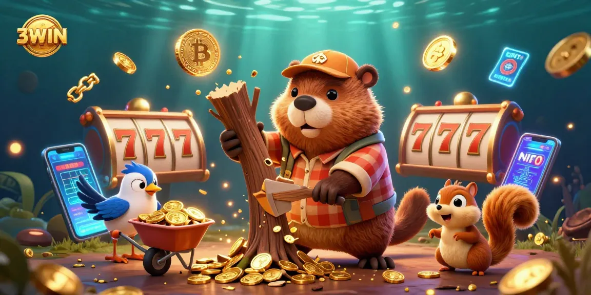 Engage with 3WIN’s thrilling casino experience featuring a vibrant scene of lucky characters.