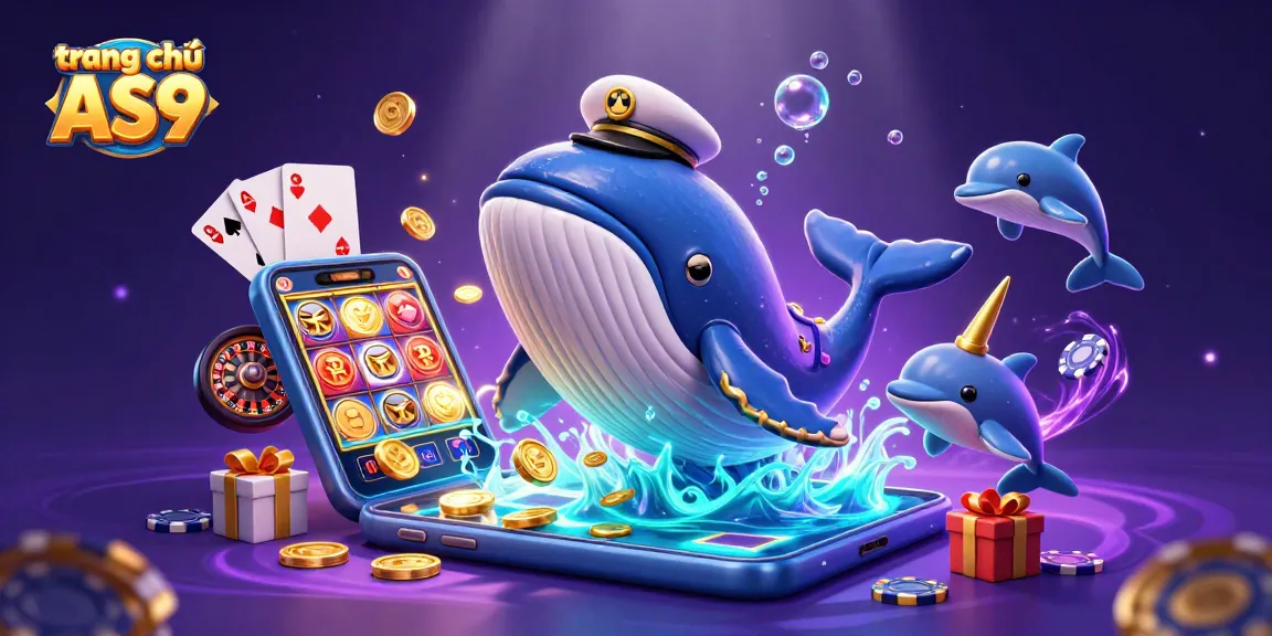 Experience gaming excitement at trang chủ AS9 with a whale breaching through coins and playful dolphins.