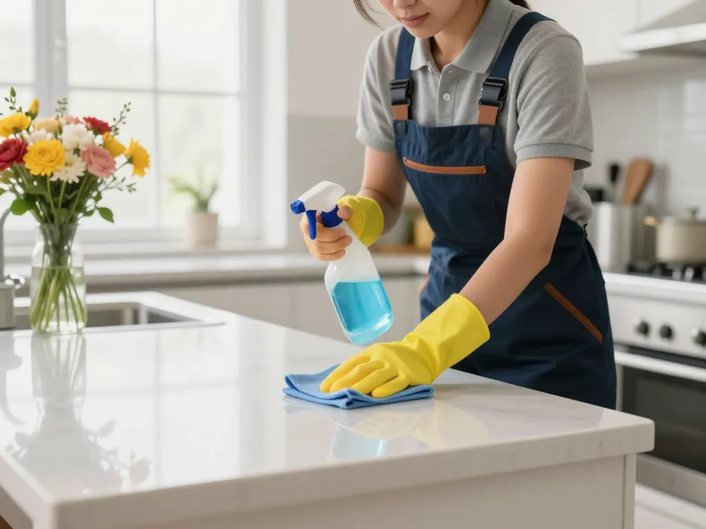 Efficient cleaner in uniform tackling kitchen grime, klikněte sem for effective tips.