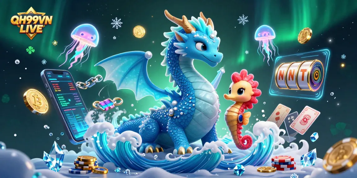 Experience the vibrant gaming world in QH99VN LIVE featuring glowing characters and dynamic elements.