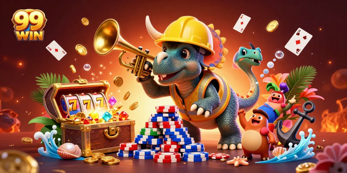 Engage with thrilling 99WIN game action as characters celebrate big wins in a vibrant casino scene.