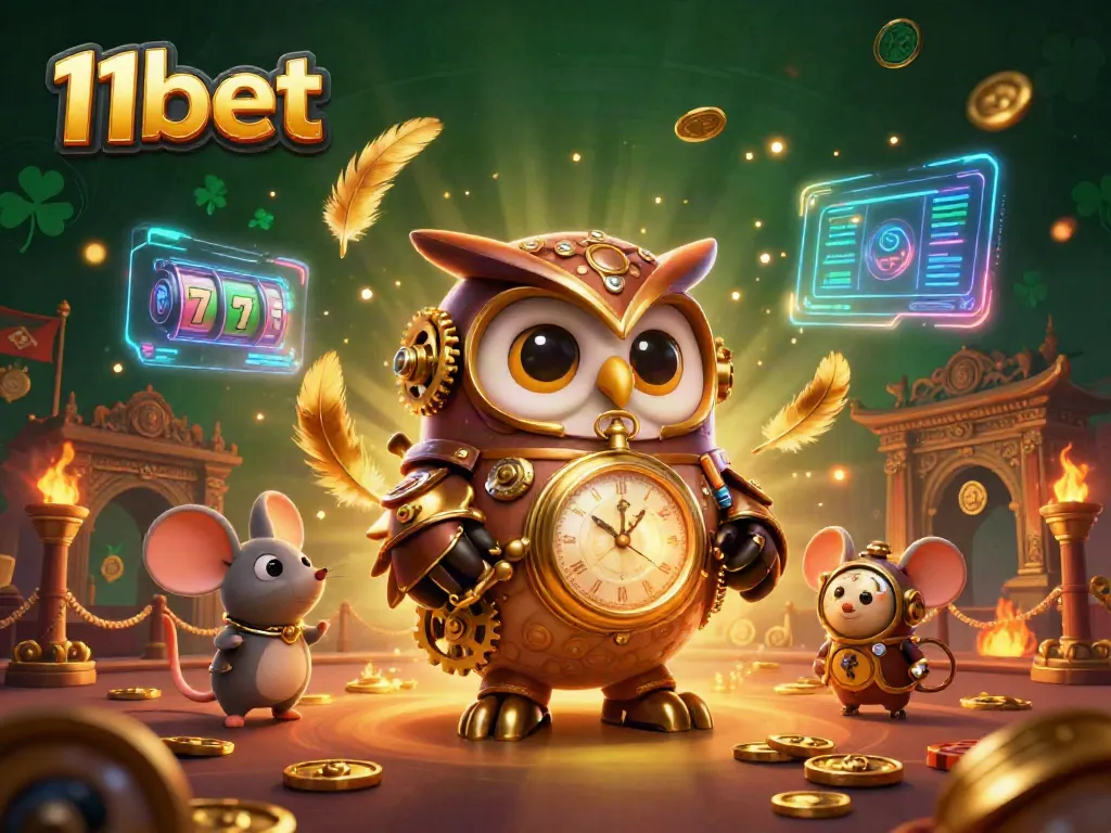Engage in thrill with 11bet's dynamic casino adventure featuring steampunk characters and exciting game elements.
