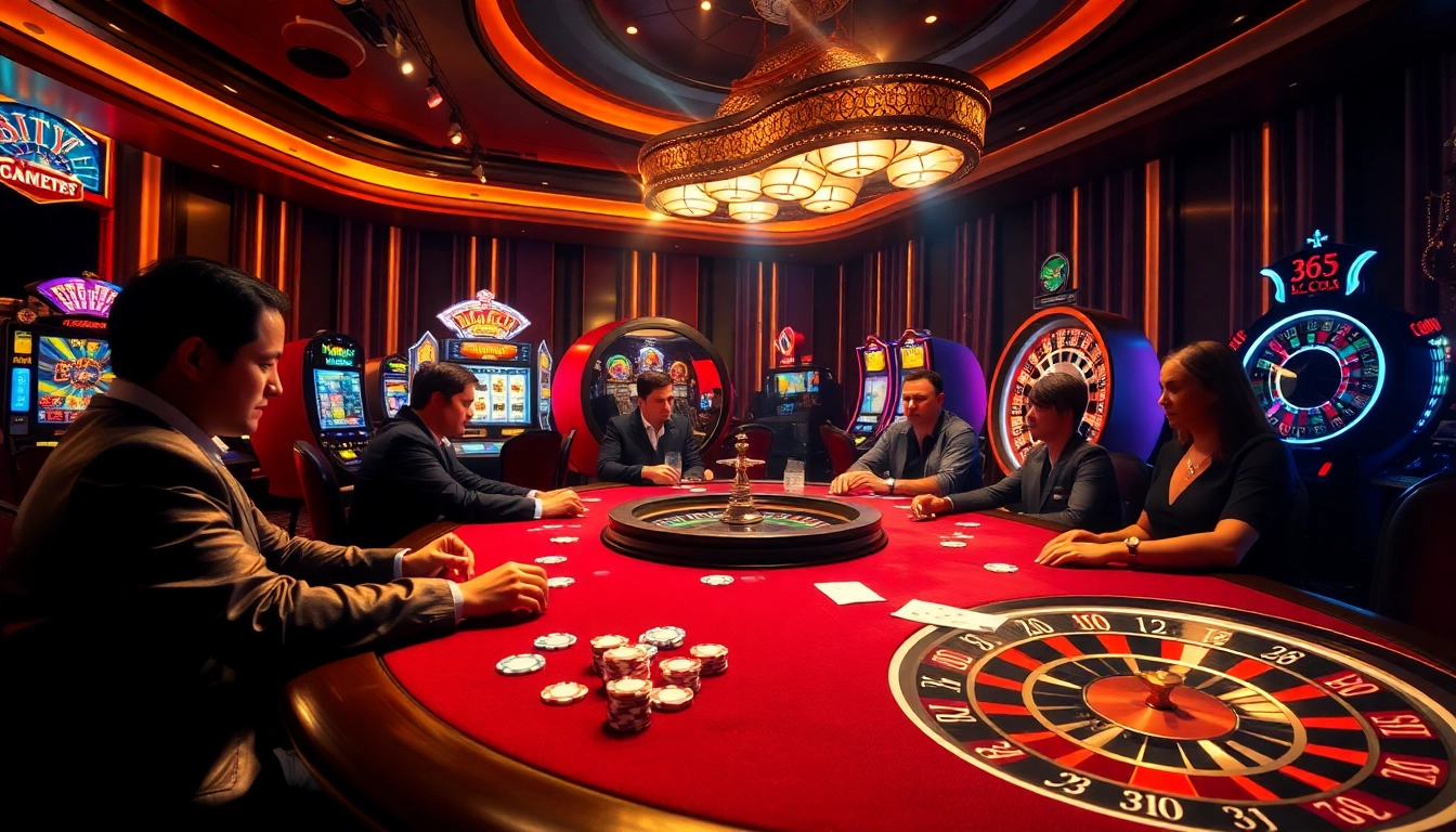 Experience high-stakes action at ok365 com's vibrant casino gaming table.